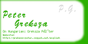 peter greksza business card